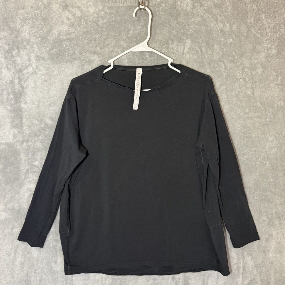Lululemon Women's Black Love Tee Sz 6 Long Sleeve Athleisure Stretch Tunic Top